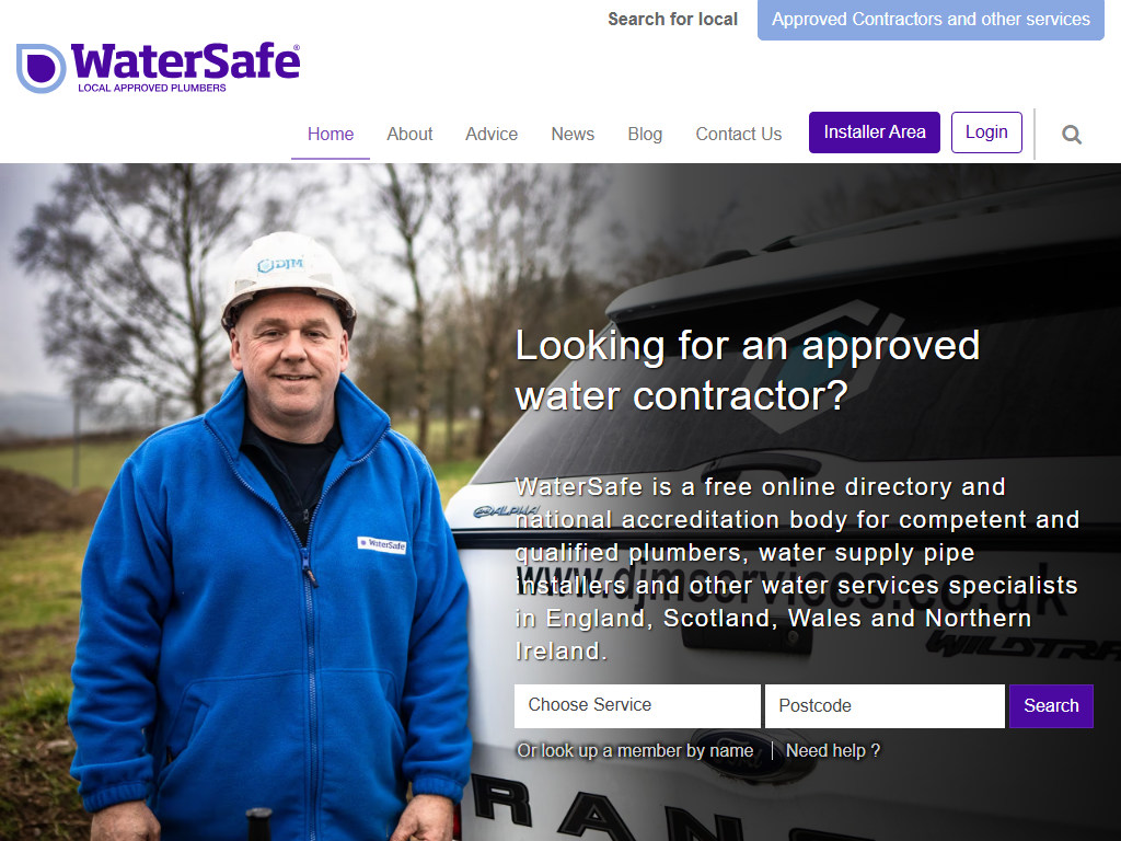 WaterSafe website screenshot